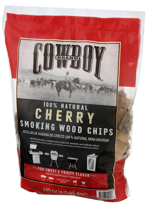 Cowboy 51412T Smoking Chip, Cherry, 12 in L, Wood, 180 cu-in, Pack of 6