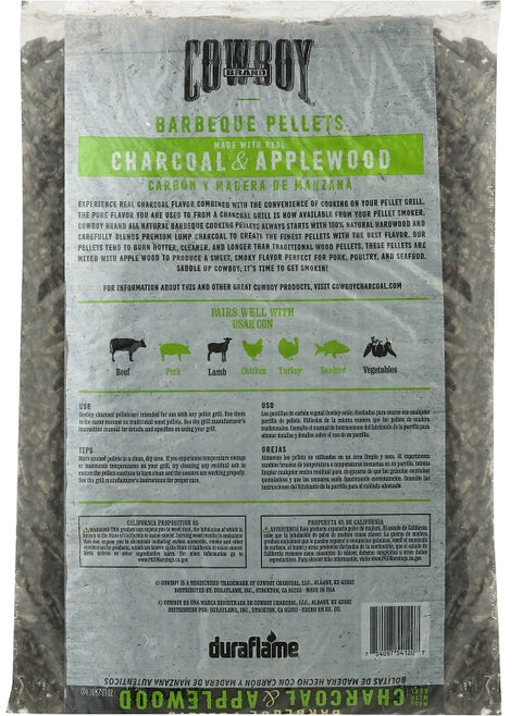 Cowboy 54120 Barbeque Pellet, 18 in L, Wood, 20 lb Bag