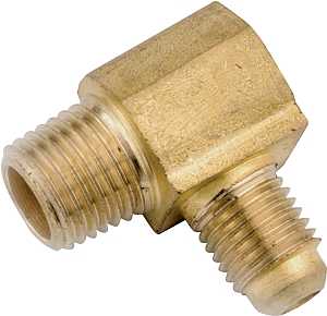 Anderson Metals 754049-1012 Tube Elbow, 5/8 x 3/4 in, Flare x Male, 90 deg Angle, Brass, 650 psi Pressure, Pack of 5