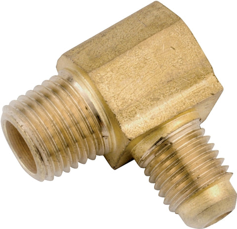 Anderson Metals 754049-1012 Tube Elbow, 5/8 x 3/4 in, Flare x Male, 90 deg Angle, Brass, 650 psi Pressure, Pack of 5