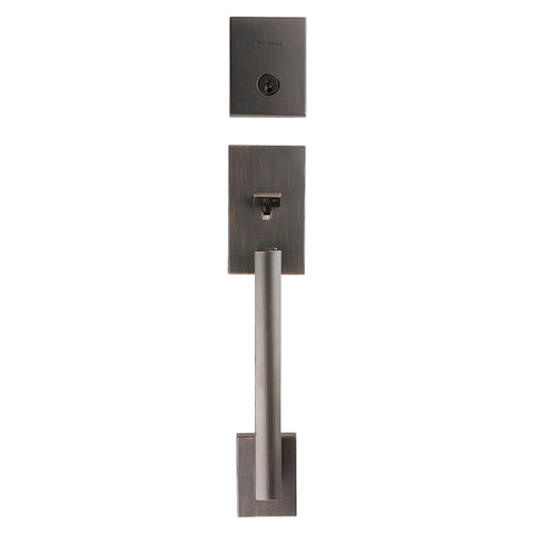 Kwikset 818SCEXHFL SQT11P Combination Lockset, San Clemente Design, Venetian Bronze, Halifax Lever Interior Handle