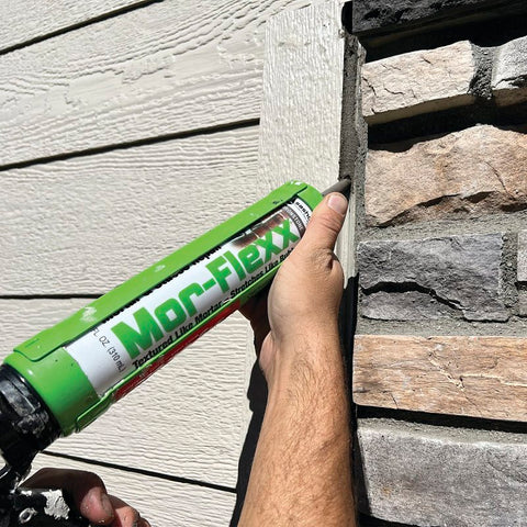 MorFlexx 15040 Mortar and Stucco Repair, Charcoal, Viscous Paste, 10.5 oz Cartridge, Pack of 12