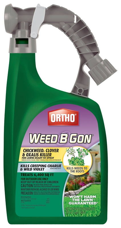 Ortho 0398710 Weed Killer Concentrate, Liquid, Clear, Spray Application, 32 oz Bottle