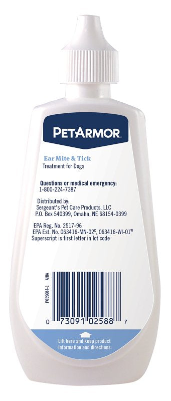 PetArmor SG02588 Ear Mite and Tick Treatment, 3 oz