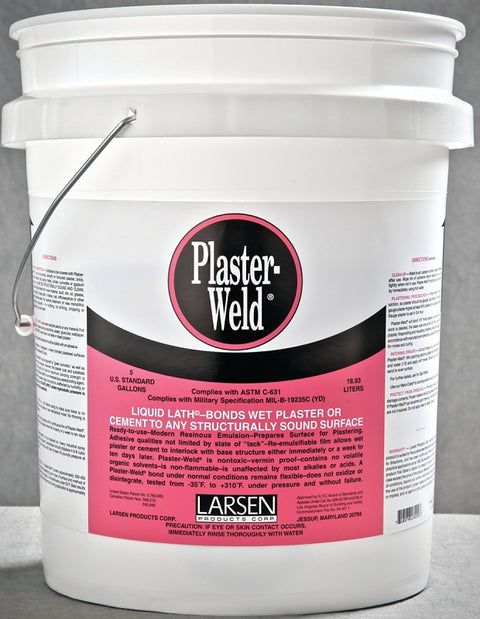 Larsen Plaster-Weld PWP05 Bonding Agent, Liquid, Low to Slight Acetic, Pink, 5 gal Pail