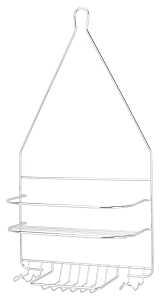 Simple Spaces SS-SC-25-CH-3L Shower Caddy, 2-Shelf, Steel, 10 in OAW, 19 in OAH, 4-1/4 in OAD, 10 lb