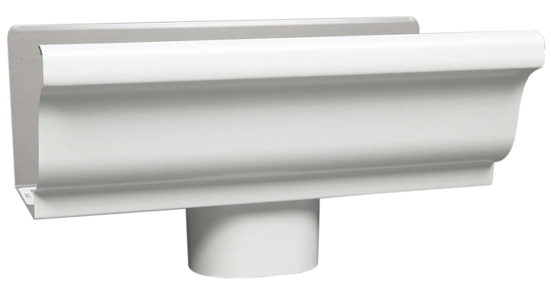 Amerimax 27080 Gutter End with Drop, 5 in L, 3 in W, Aluminum, White ...