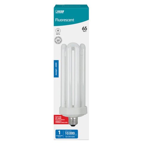 Feit Electric PLF65/65 Compact Fluorescent Bulb, 65 W, Tubular Lamp, E39 Mogul Lamp Base, 4550 Lumens, 6500 K Color Temp