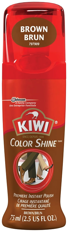 Kiwi Color Shine Series 11313 Shoes Polish, Brown, Liquid, 2.5 oz Can, Pack of 3