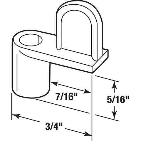 Prime-Line L 5763 Window Screen Clip, Zinc, Mill, Clear, For: 5/16 in Frame