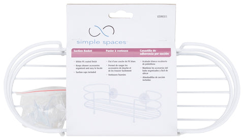 Simple Spaces SS-SC-29-PE-3L Shower Caddy, 1-Shelf, Steel, 11-5/8 in OAW, 3-1/8 in OAH, 4-1/2 in OAD, 10 lb