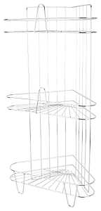 Simple Spaces SS-SC3-29-CH-3L Shower Caddy, 3-Shelf, 11-5/8 in OAW, 23-1/4 in OAH, 8-1/4 in OAD, 10 lb