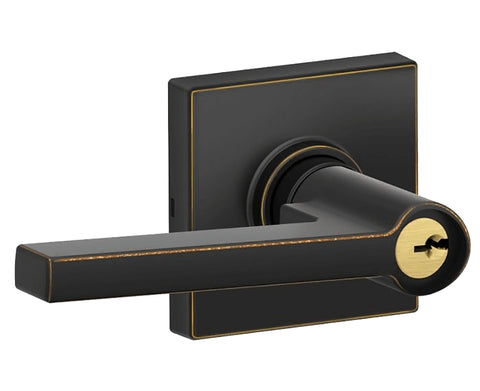 Schlage J Series J54 SOL 716 COL Entry Lever, Mechanical Lock, Aged Bronze, Metal, Residential, 3 Grade
