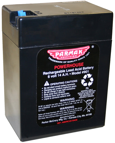 Parmak 901 Replacement Battery, Lead-Acid Gel Cell, Black, For: DF-SP-LI Solar Powered Fencers