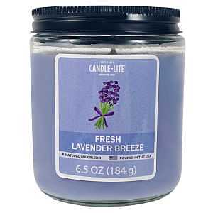 Candle-Lite 4603404 Jar Candle, 6.5 oz Candle, Fresh Lavender Breeze Fragrance, Pack of 6