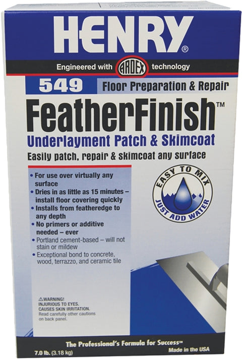 Henry 12163 Underlayment Patch and Skimcoat, Gray, 7 lb, Bag, Pack of 4