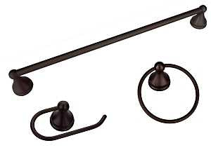 Boston Harbor 5003ORB Bath Hardware Set, Steel/Stainless Steel/Zinc, Oil-Rubbed Bronze, 3 -Piece, For: Bathroom