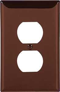 Eaton Wiring Devices 5132B-BOX Receptacle Wallplate, 4-1/2 in L, 2-3/4 in W, 1 -Gang, Nylon, Brown, High-Gloss, Pack of 15
