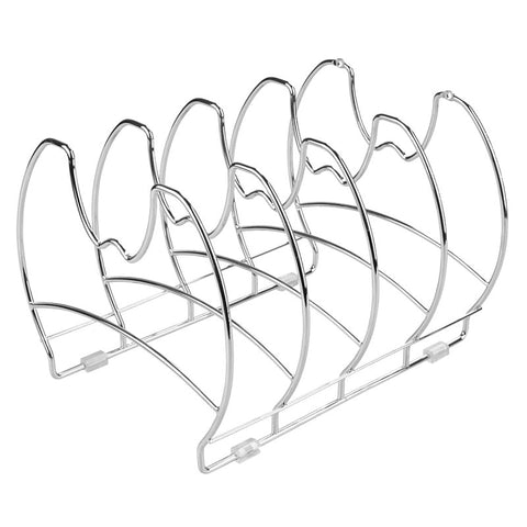 Interdesign 48770 Skillet Organizer, Steel, Chrome-Plated, 11 in L, 9.11 in W, 7.8 in H, Pack of 4