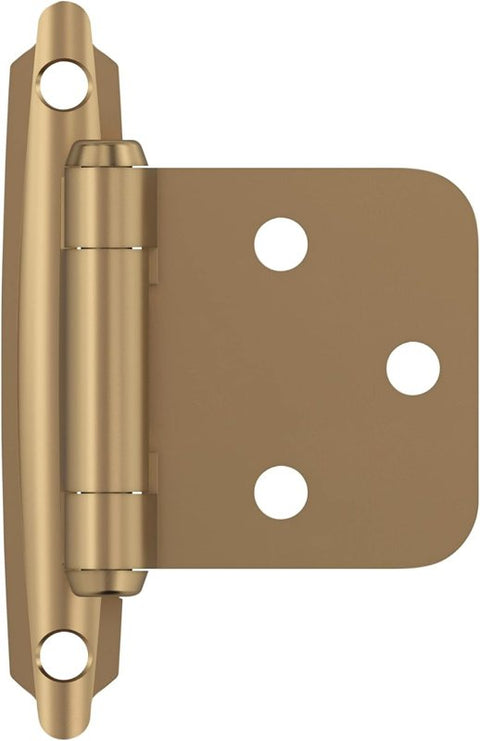 Amerock BPR3429CZ Cabinet Hinge, 2-3/4 in L x 1-3/4 in W, Steel, Champagne Bronze, 5-Hole, 110 deg Hinge Opening