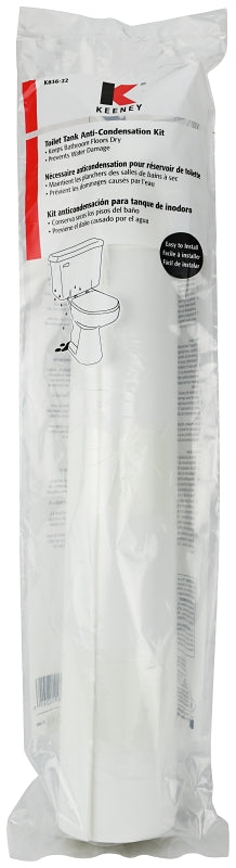 Plumb Pak K836-22 Anti-Condensation Liner Kit, Plastic, White, For: Toilet Tank