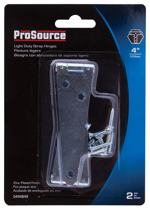 ProSource LSH-Z04-C2PS Strap Hinge, 1.4 mm Thick Leaf, Steel, 180 Range of Motion