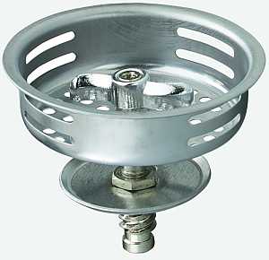 Plumb Pak PP820-34 Basket Strainer with Twist-N-Lock Post, Stainless Steel, For: Keeney 1433 Sink