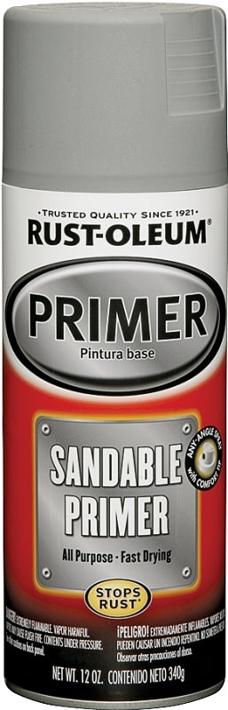 Rust-Oleum 249415 Spray Primer, Oil Base, Gray, 12 oz Can