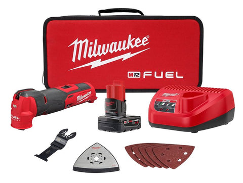 Milwaukee M12 FUEL 2526-21XC Oscillating Multi-Tool Kit, Battery Included, 12 VDC, 10,000 to 20,000 opm OPM