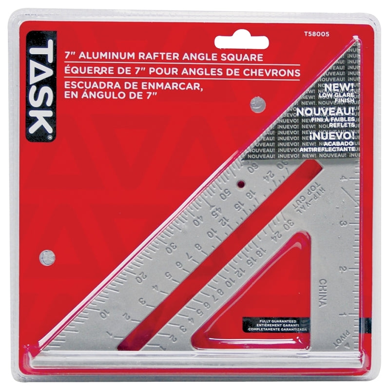 TASK T58005 Triangular Rafter Square, Aluminum, 7 in L – Shell Lumber ...