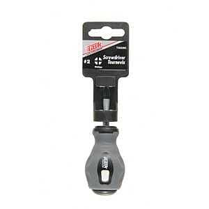 TASK T50311C Screwdriver, #1 Drive, Square Recess Drive, 4 in L Shank, Rubber Handle, Soft Touch Grip Handle