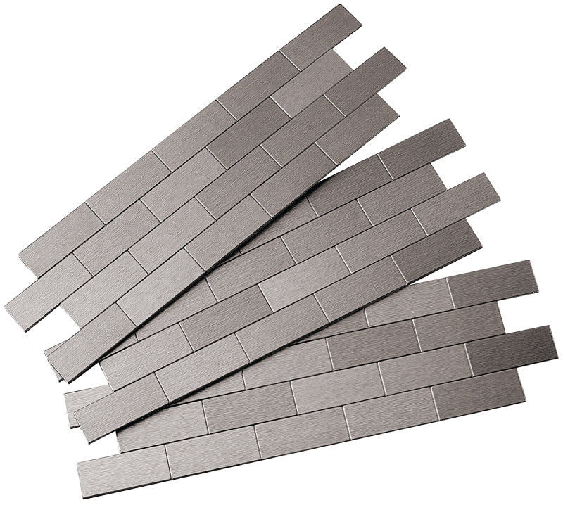 Aspect A9550 Wall Tile, Subway, 12 in L, 4 in W, 1/8 in Thick, Aluminu ...