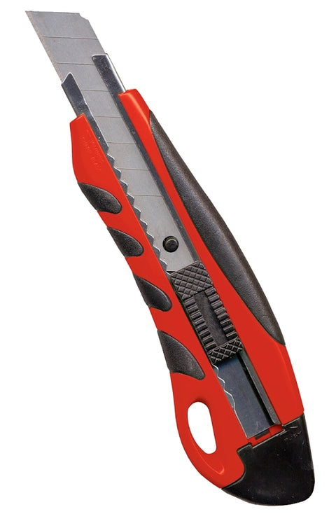 TASK T00970 Auto-Lock Knife, 18 mm W Blade, Soft Touch Grip Handle, Pack of 36