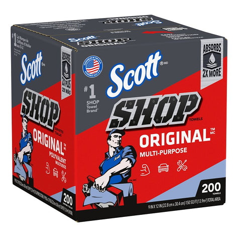 Scott 75190 Shop Towel, 10 in L, 12 in W, Crepe Paper, Blue