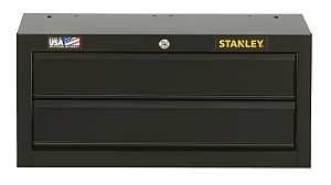 STANLEY STST22621BK Middle Tool Chest, 1830 cu-in, 26 in OAW, 11-1/2 in OAH, 12 in OAD, Steel, Black, 2-Drawer