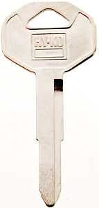 Hy-Ko 11010DC3 Key Blank, Brass, Nickel, For: Chrysler, Dodge, Eagle, Jeep, Plymouth Vehicles, Pack of 10