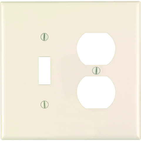 Leviton Almond 2 gang Nylon Duplex/Toggle Wall Plate 1 pk