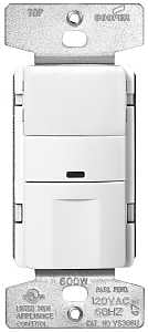 Eaton Wiring Devices OS306U-W-K Motion Sensor Switch, 120 V, 1 -Pole, Motion Sensor, 180 deg Sensing, White