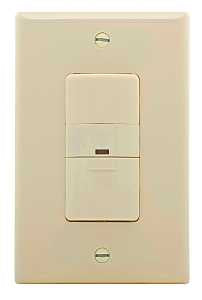 Eaton Wiring Devices OS306U-LA-K Motion Sensor Switch, 120 V, 1 -Pole, Motion Sensor, 180 deg Sensing, Light Almond