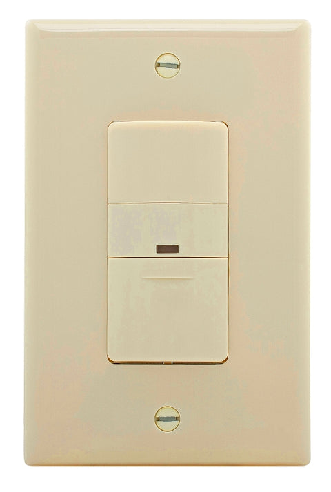 Eaton Wiring Devices OS306U-LA-K Motion Sensor Switch, 120 V, 1 -Pole, Motion Sensor, 180 deg Sensing, Light Almond