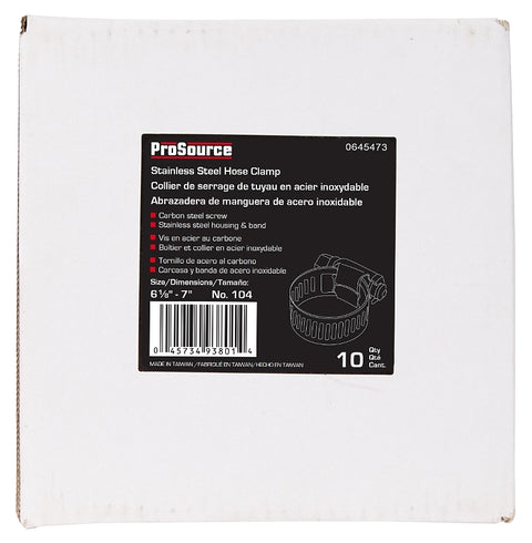 ProSource HCRAN104 Interlocked Hose Clamp, Stainless Steel, Stainless Steel, Pack of 10