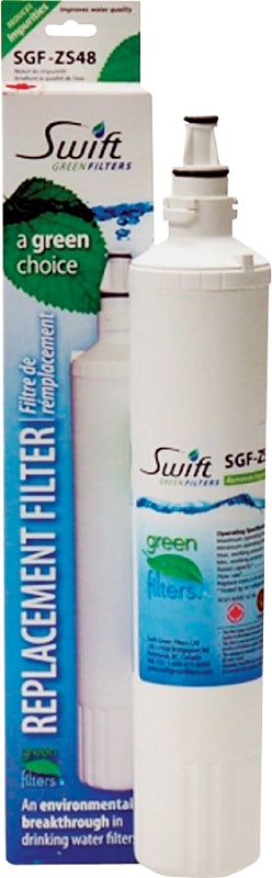 Swift Green Filters SGF-ZS48 Refrigerator Water Filter, 2-1/2 in Dia, 13-1/4 in, 0.5 gpm, 0.5 um Filter