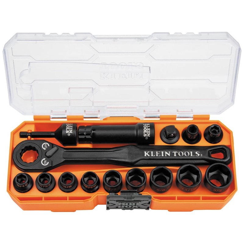 Klein Tools KNECT 65400 Pass Through Socket Set, Chrome-Molybdenum/Chr ...