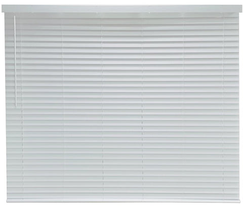 Simple Spaces FWMB-34 Cordless Mini Blind, 60 in L, 72 in W, Faux Wood, White, Pack of 2