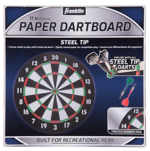 Franklin Sports 3600 Dartboard, Paper, Black/White