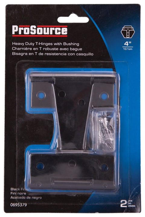 ProSource HTH-B04-C2PS T-Hinge, Steel, Black, Fixed Pin, 180 deg Range of Motion, 46 (Pair) lb