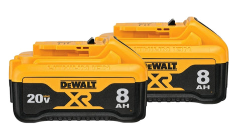 DEWALT DCB208-2 Battery, 20 V Battery, 8 Ah, Includes: (2) DCB208 20 V MAX Lithium-Ion Batteries
