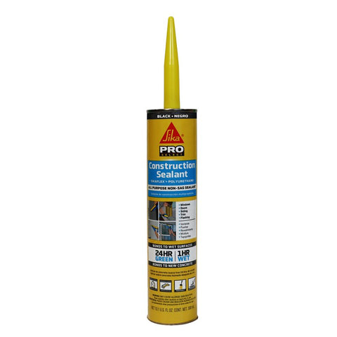 Sikaflex 812412 Construction Sealant, Black, 10.1 fl-oz Cartridge