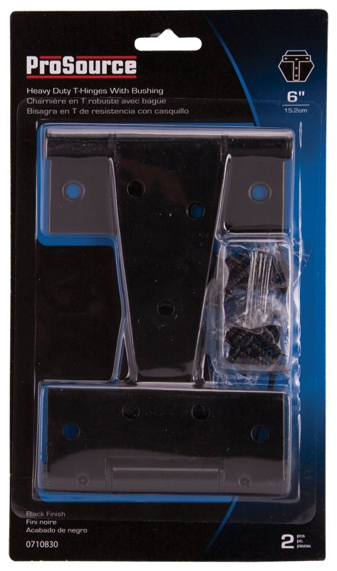 ProSource HTH-B06-C2PS T-Hinge, Steel, Black, Fixed Pin, 180 deg Range of Motion, 96 (Pair) lb