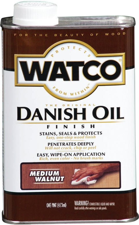 WATCO 65951 Danish Oil, Medium Walnut, Liquid, 1 pt Can